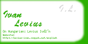 ivan levius business card